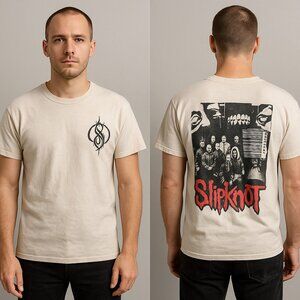 Slipknot T-Shirt Large White 2024 Tour Band Tee Heavy Metal Rock Concert Merch L